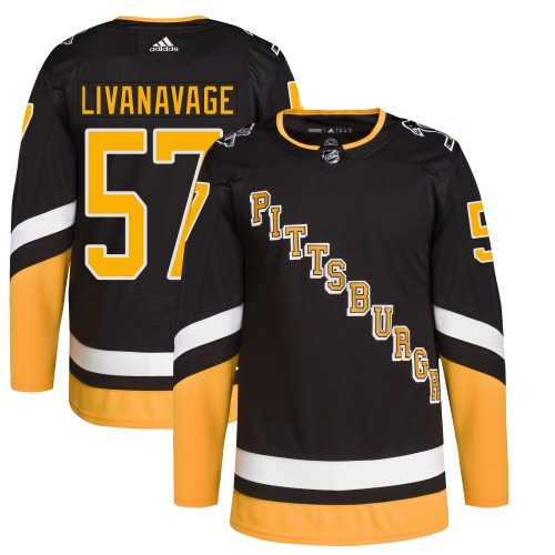Jake Livanavage Pittsburgh Penguins Adidas Authentic 2021/22 Alternate Primegreen Pro Player Jersey (Black)