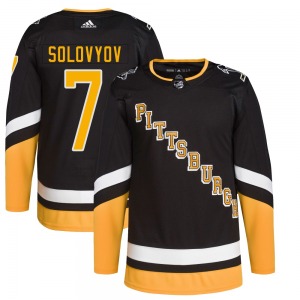 Ilya Solovyov Pittsburgh Penguins Adidas Authentic 2021/22 Alternate Primegreen Pro Player Jersey (Black)