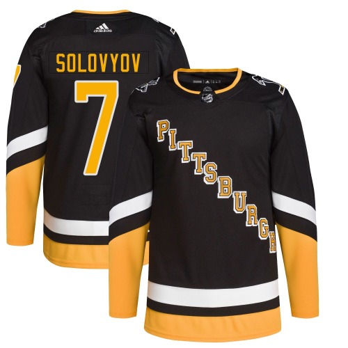 Ilya Solovyov Pittsburgh Penguins Adidas Authentic 2021/22 Alternate Primegreen Pro Player Jersey (Black)