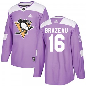 Justin Brazeau Pittsburgh Penguins Adidas Youth Authentic Fights Cancer Practice Jersey (Purple)