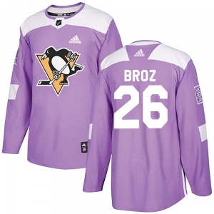 Tristan Broz Pittsburgh Penguins Adidas Youth Authentic Fights Cancer Practice Jersey (Purple)