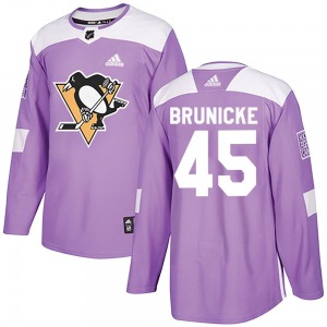 Harrison Brunicke Pittsburgh Penguins Adidas Youth Authentic Fights Cancer Practice Jersey (Purple)