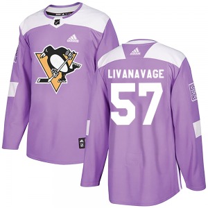 Jake Livanavage Pittsburgh Penguins Adidas Youth Authentic Fights Cancer Practice Jersey (Purple)