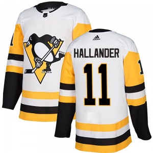 Filip Hallander Pittsburgh Penguins Adidas Authentic Away Jersey (White)