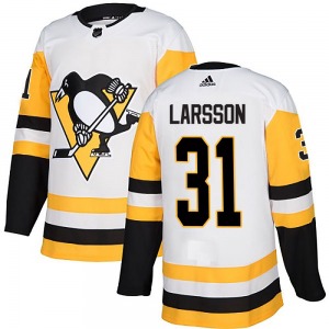 Filip Larsson Pittsburgh Penguins Adidas Authentic Away Jersey (White)
