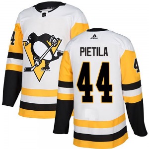 Chase Pietila Pittsburgh Penguins Adidas Authentic Away Jersey (White)