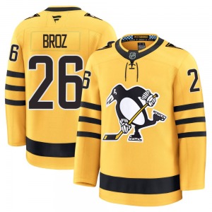 Tristan Broz Pittsburgh Penguins Fanatics Premium Alternate 2025 Jersey (Gold)