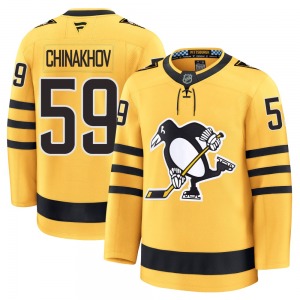 Egor Chinakhov Pittsburgh Penguins Fanatics Premium Alternate 2025 Jersey (Gold)