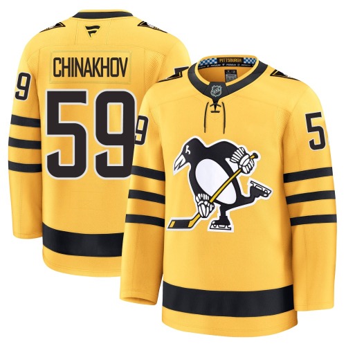Egor Chinakhov Pittsburgh Penguins Fanatics Premium Alternate 2025 Jersey (Gold)