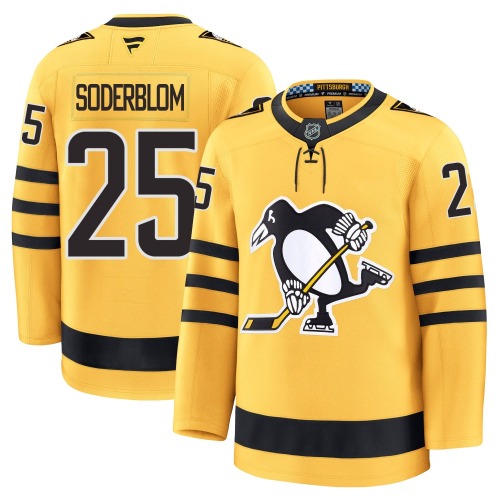 Elmer Soderblom Pittsburgh Penguins Fanatics Premium Alternate 2025 Jersey (Gold)