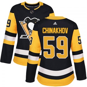 Egor Chinakhov Pittsburgh Penguins Adidas Women's Authentic Home Jersey (Black)