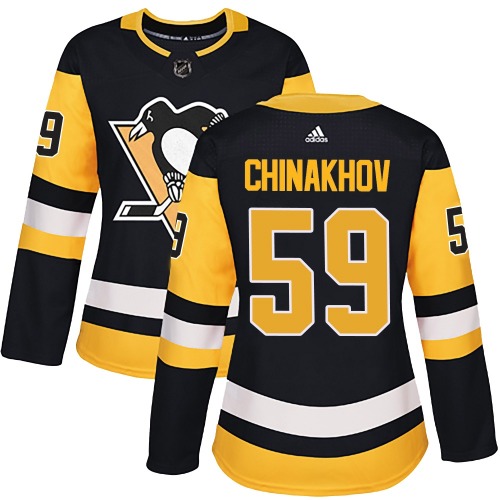 Egor Chinakhov Pittsburgh Penguins Adidas Women's Authentic Home Jersey (Black)