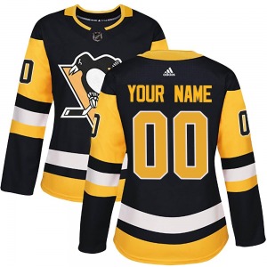 Custom Pittsburgh Penguins Adidas Women's Authentic Custom Home Jersey (Black)
