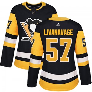 Jake Livanavage Pittsburgh Penguins Adidas Women's Authentic Home Jersey (Black)