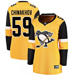 Egor Chinakhov Pittsburgh Penguins Fanatics Branded Women's Breakaway Alternate Jersey (Gold)