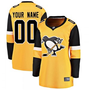 Custom Pittsburgh Penguins Fanatics Branded Women's Breakaway Custom Alternate Jersey (Gold)
