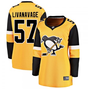 Jake Livanavage Pittsburgh Penguins Fanatics Branded Women's Breakaway Alternate Jersey (Gold)